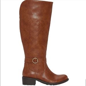 St Johns Bay Deer Riding Boots Cognac Brown Zipper Memory Foam NEW